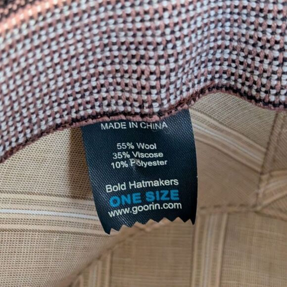 Goorin Bros Brown Wool Blend Tweed Fedora Hat One Size NWT - Picture 8 of 8